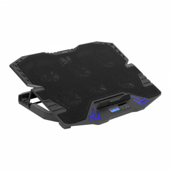 FRISBY FNC-5235ST 6 adet x 7cm Fan,  10"-15.6" Gaming Notebook Soğutucu, 5 Kademeli Stand, 3 Farklı Program, Ayarlanabilir Hız, Mavi Ledli (Siyah)
